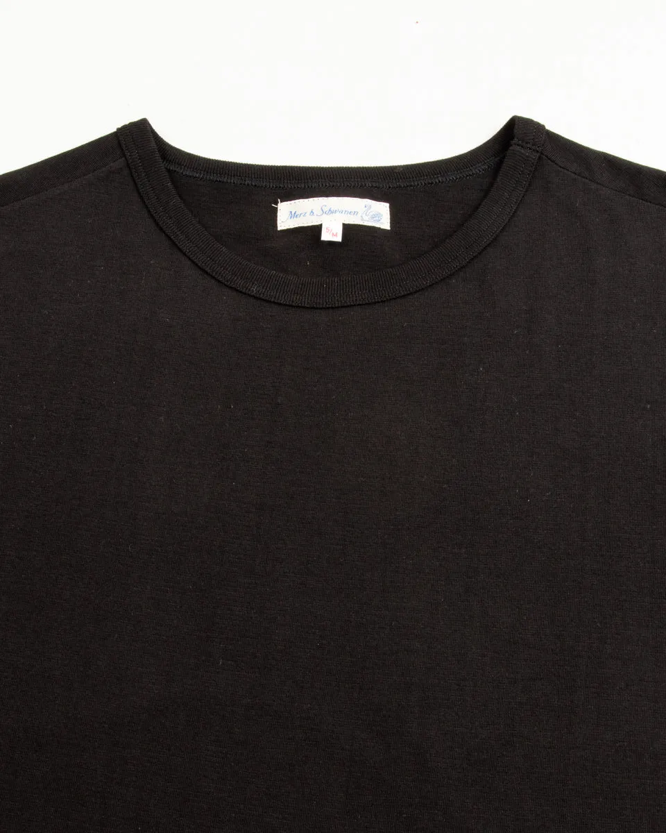 1950s Lightweight Loopwheeled Tee - Black