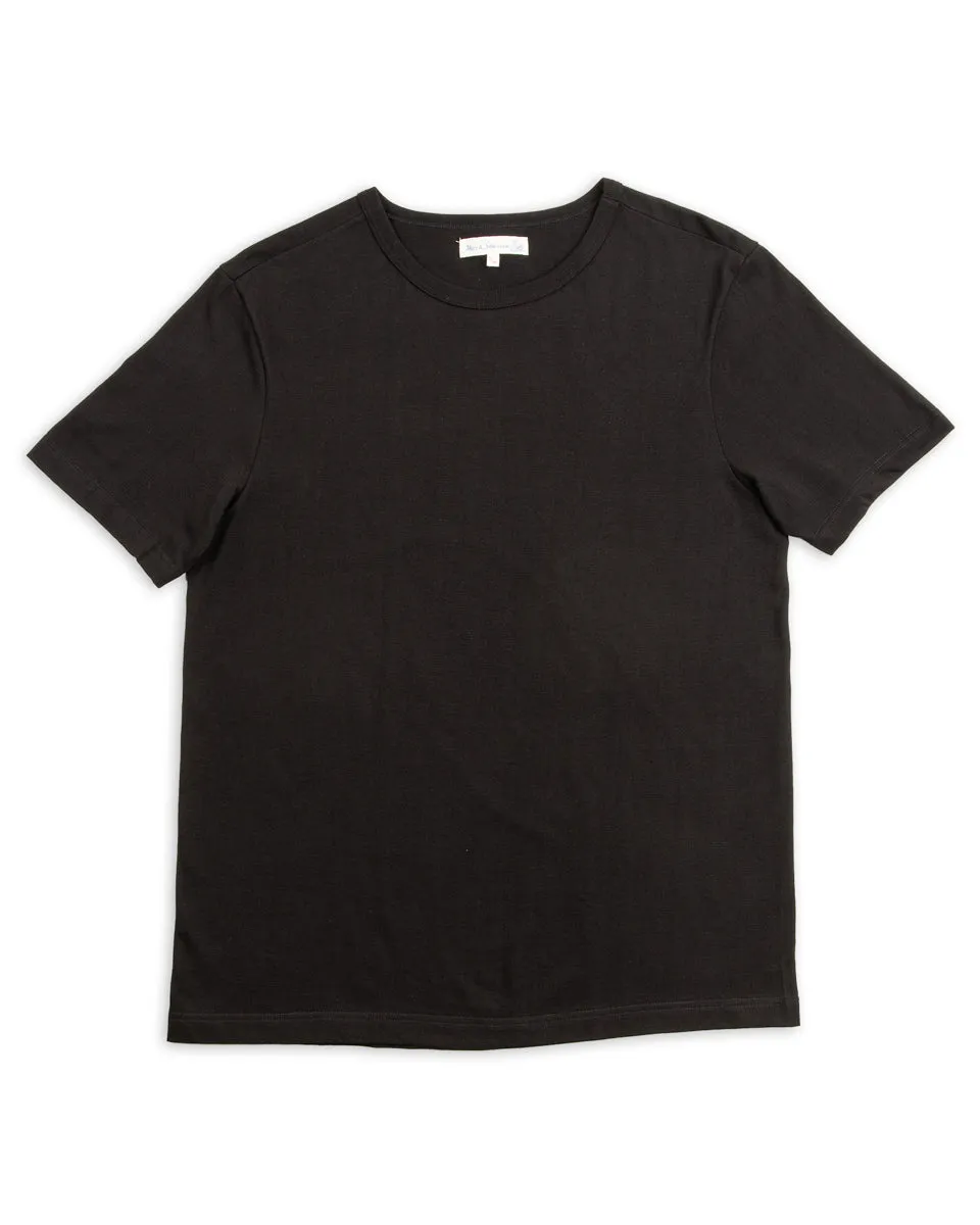 1950s Lightweight Loopwheeled Tee - Black