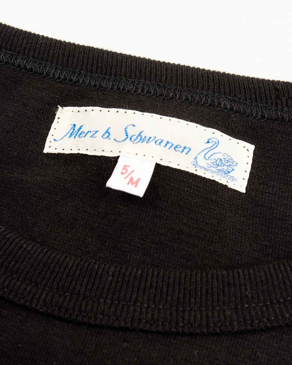 1950s Lightweight Loopwheeled Tee - Black