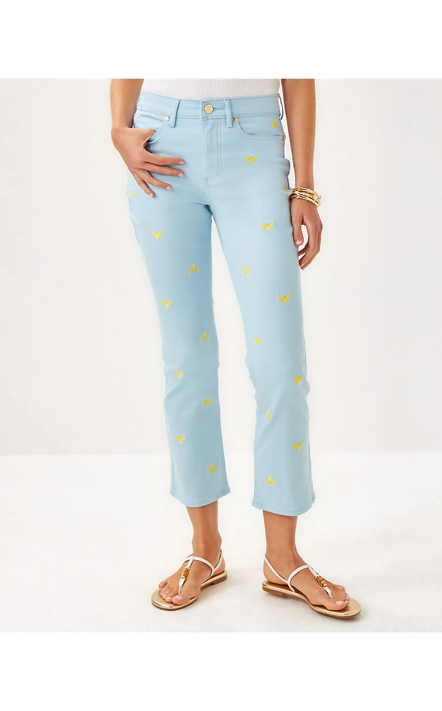 27" Annet High Rise Crop Flare Jean - Bluette