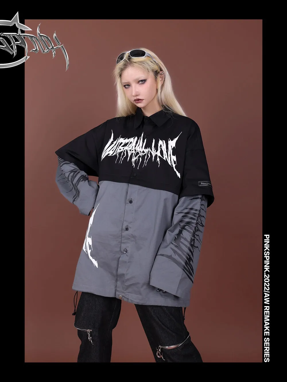 2way Casual Paint Cool Shirt Tops