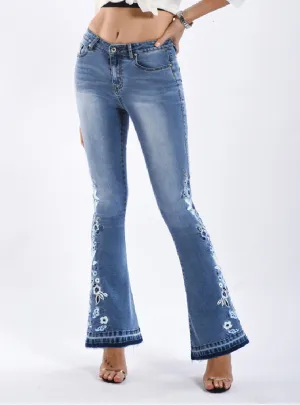 3D Heavy Industry Embroidered Jeans