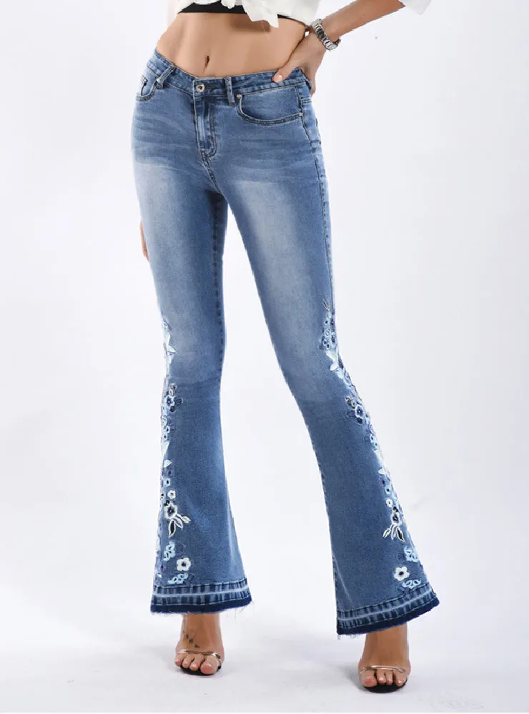 3D Heavy Industry Embroidered Jeans