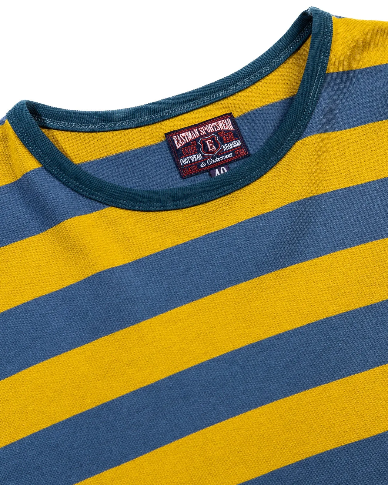 40's Biker Hoop Tee - Mustard & Blue