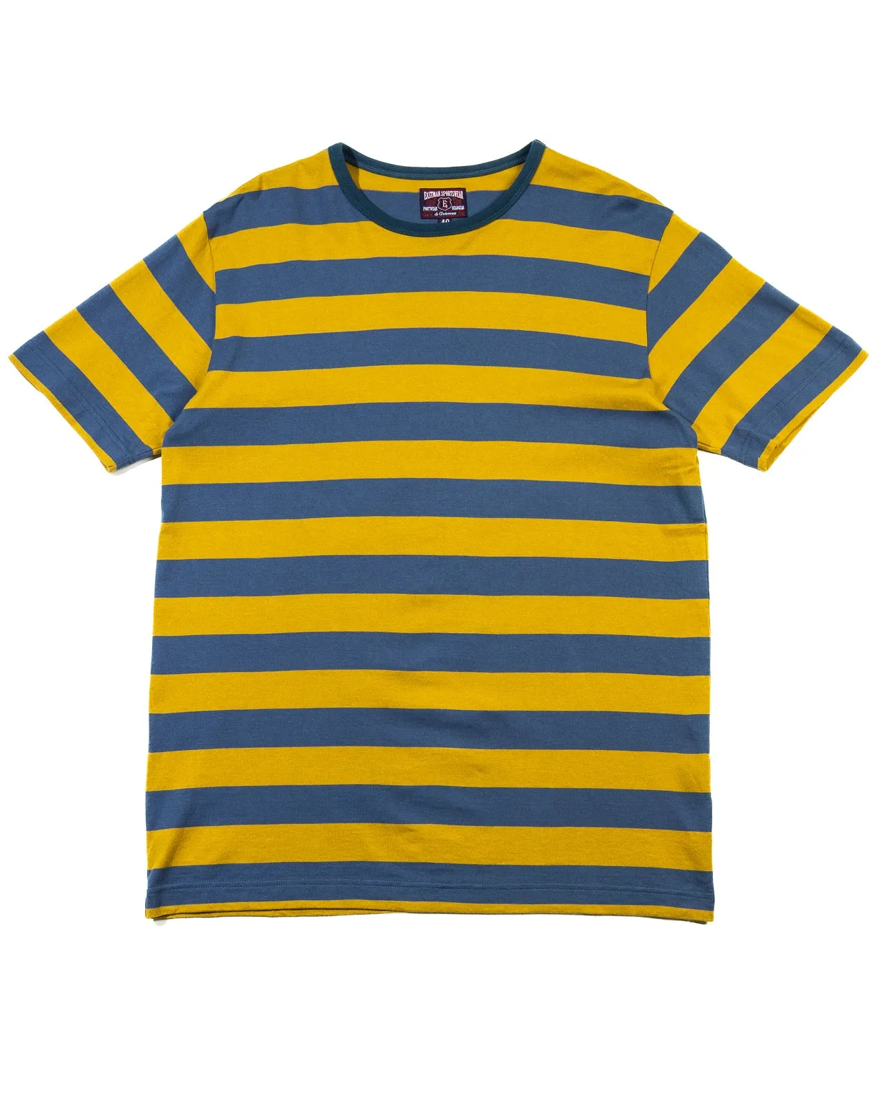 40's Biker Hoop Tee - Mustard & Blue