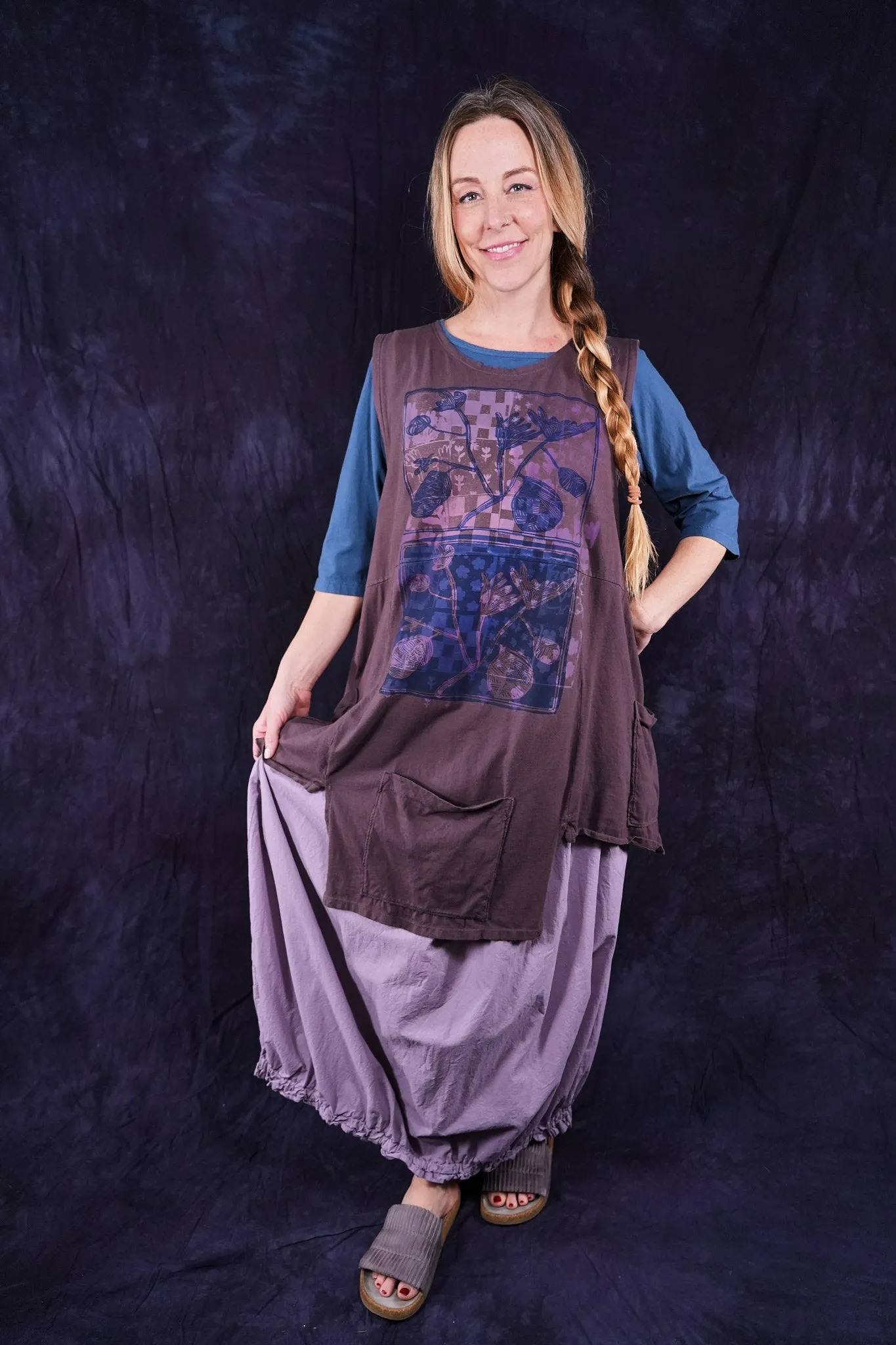 4184 Airy Lawn Skirt Sea Fog