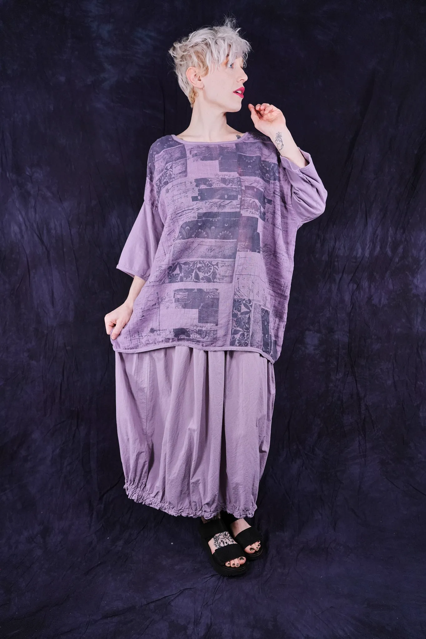 4184 Airy Lawn Skirt Sea Fog