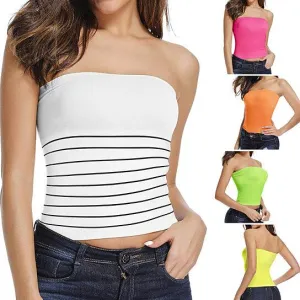 5-Pack: Women's Seamless Long Length Bandeau Bra Tops Tube Tops