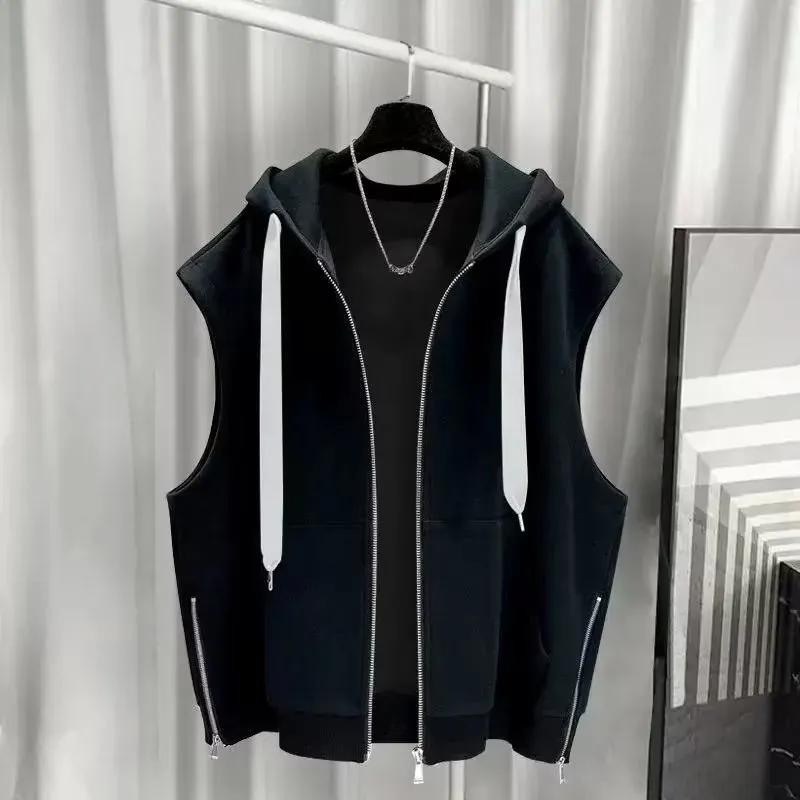 Advbridge Hong Kong-style hooding vest men's Outlook cool trend zipper put on this cool sleepy Nashie