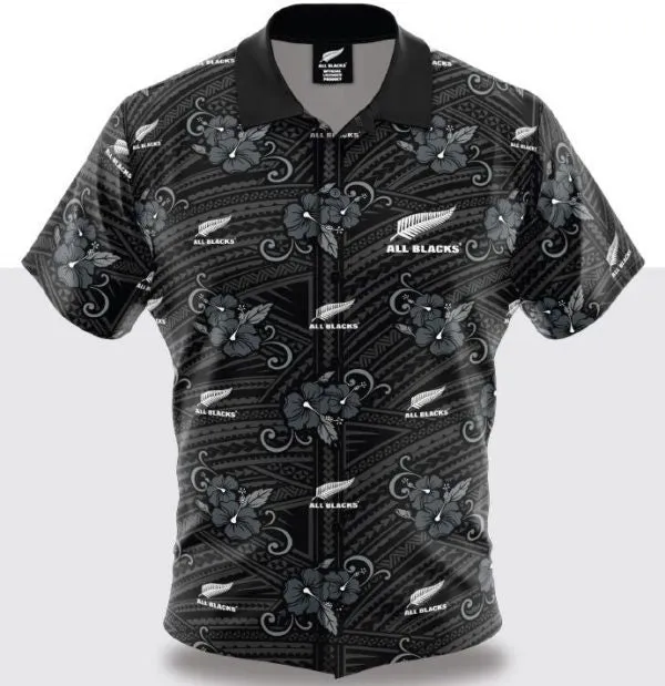 All Blacks Tribal Hawaiian Shirt
