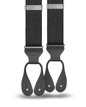 Amsterdam Herringbone Black Suspenders