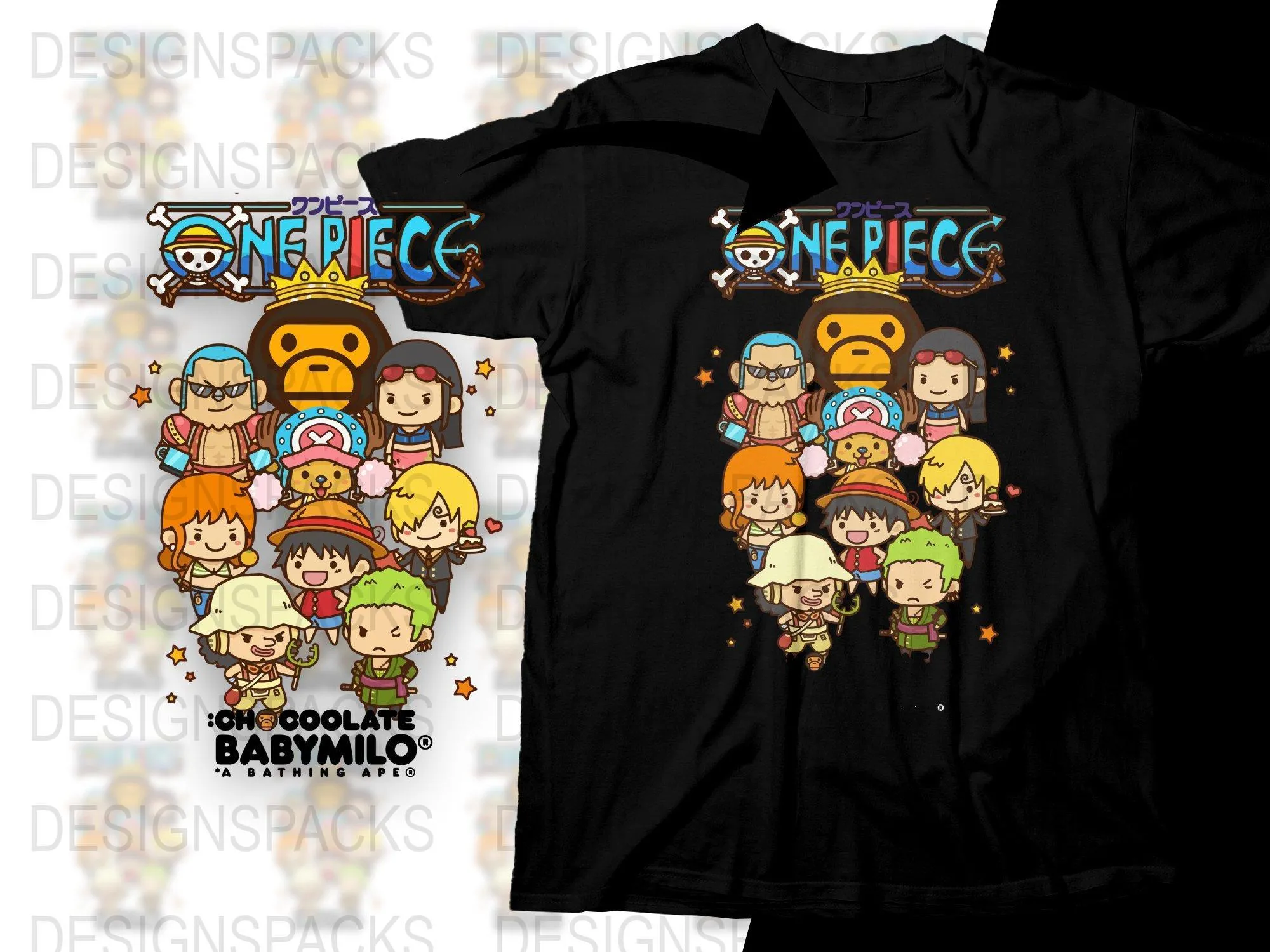 Anime One Piece Collaboration Graphic Png Digital Download
