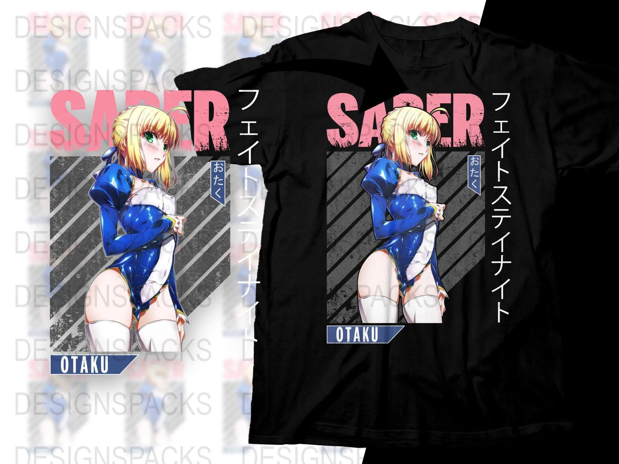 Anime Saber Otaku Design Graphic Png Digital Download