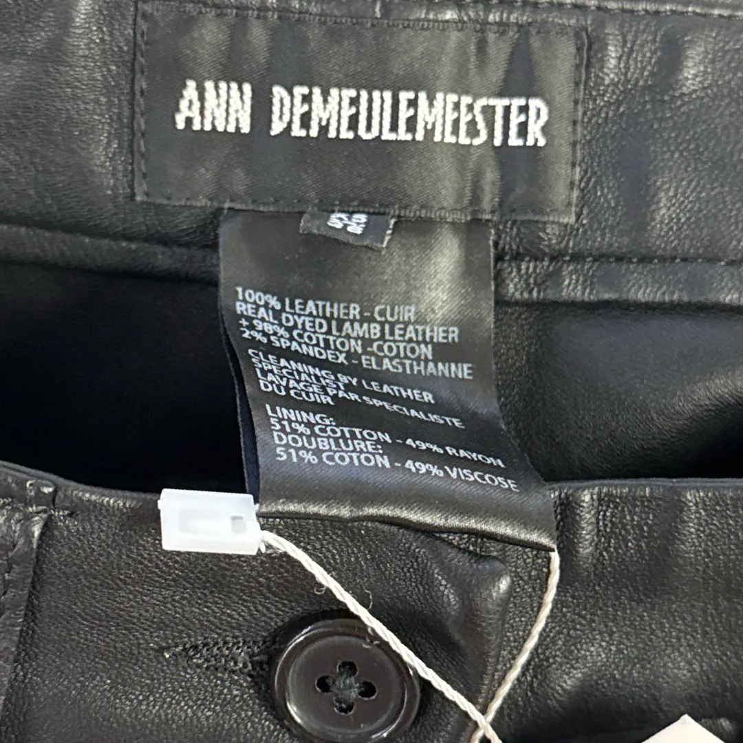 Ann Demeulemeester women's Black leather Pants