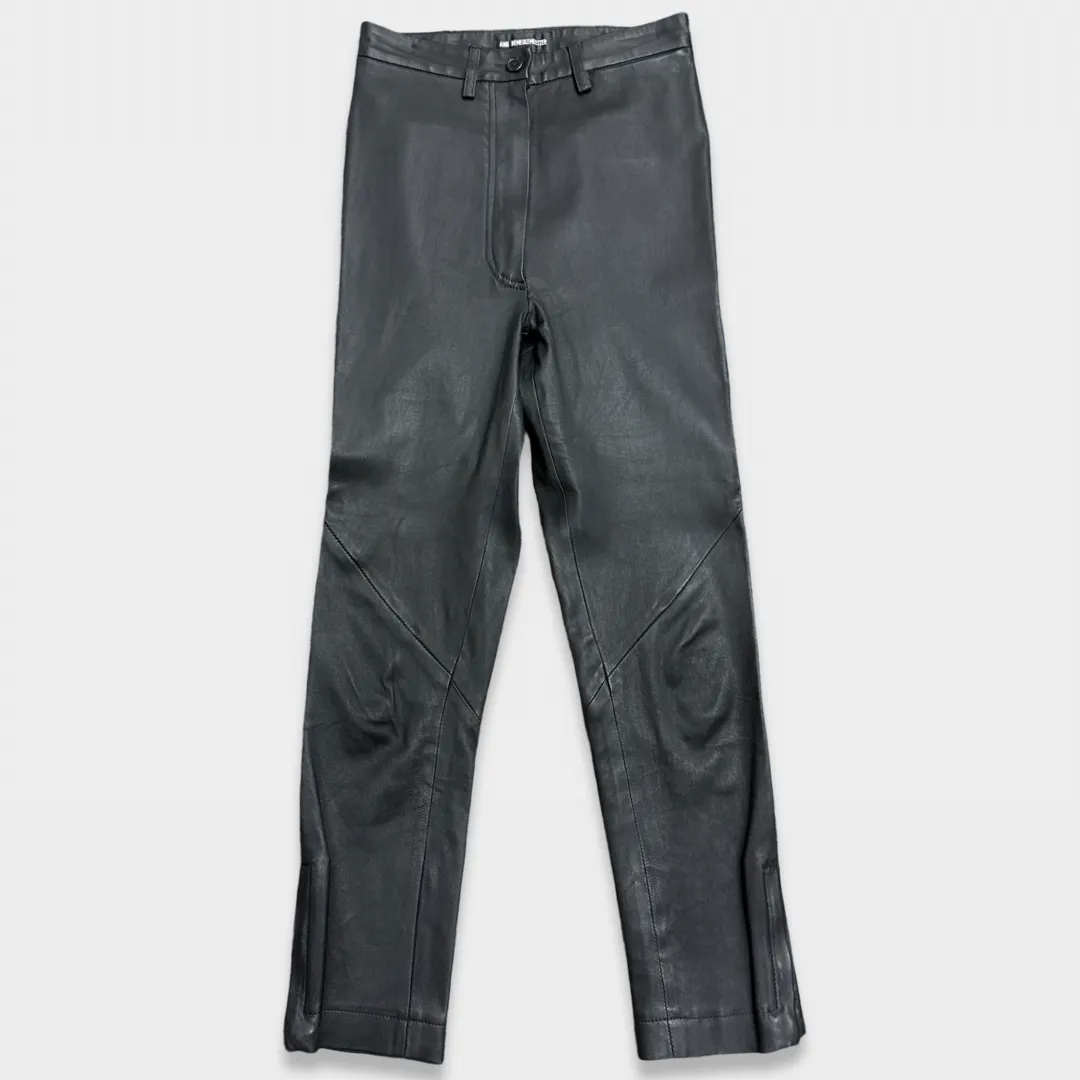 Ann Demeulemeester women's Black leather Pants