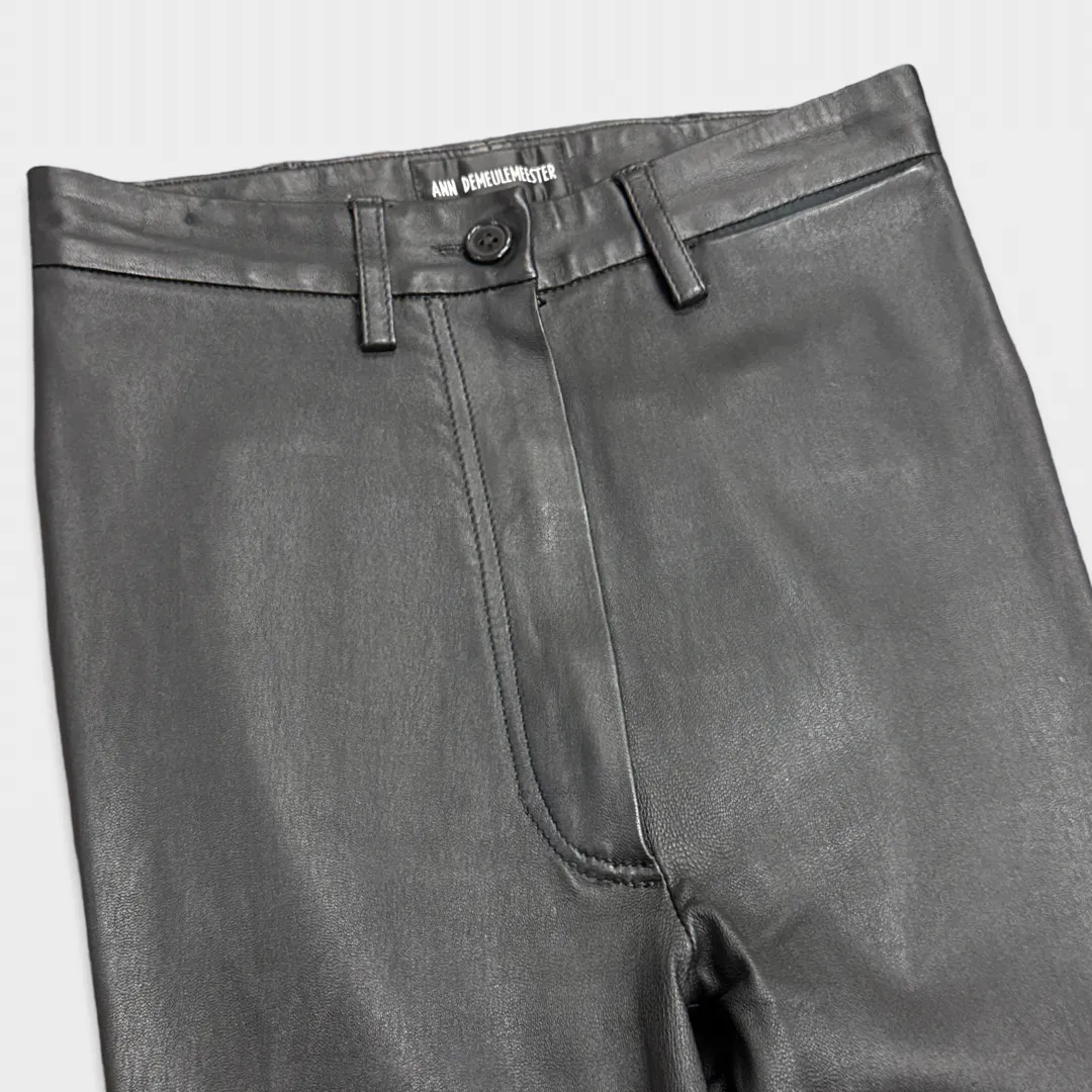 Ann Demeulemeester women's Black leather Pants