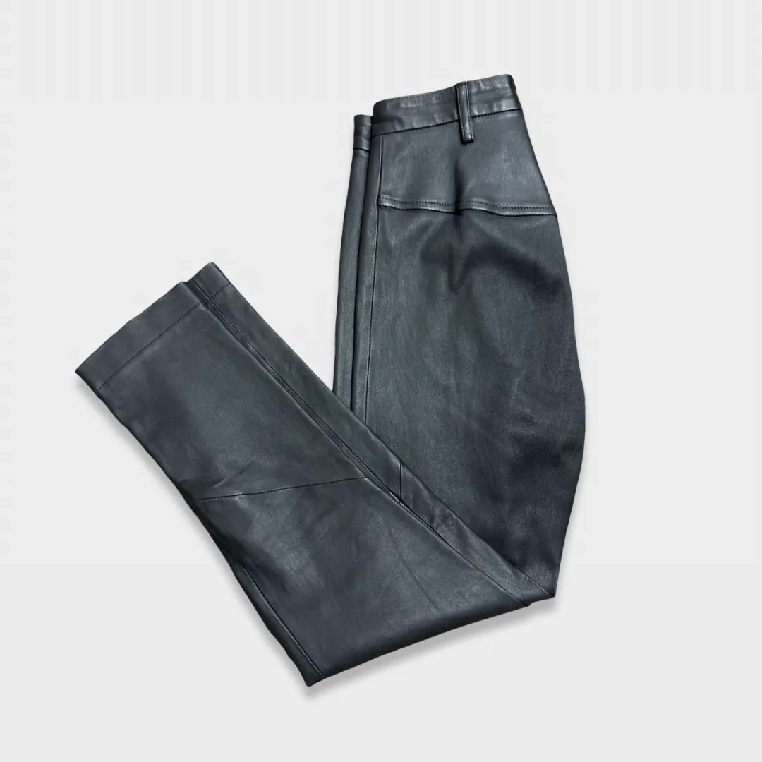 Ann Demeulemeester women's Black leather Pants