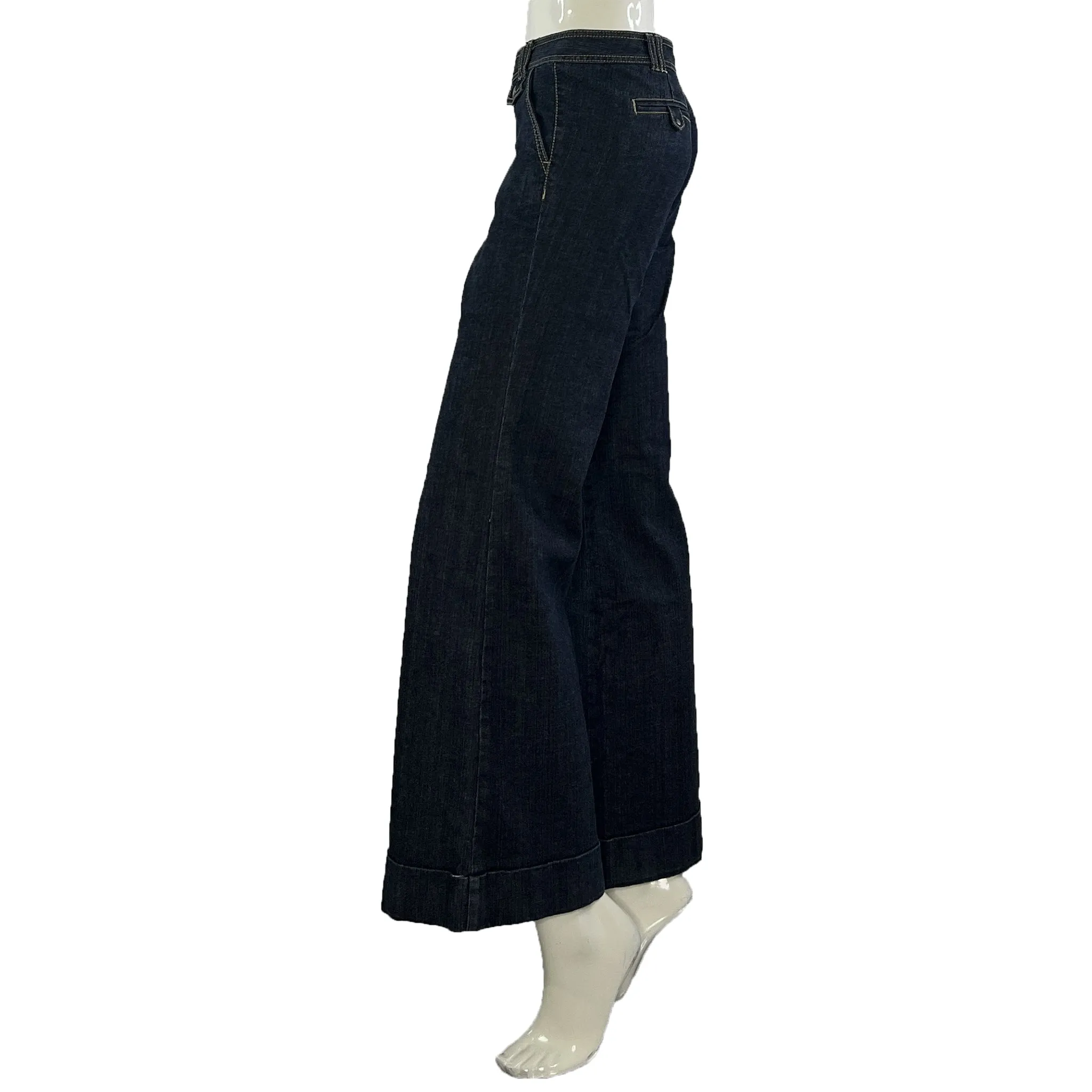 Ann Taylor Denim Jeans Bell Bottoms Dark Blue Size 6 SKU 000032
