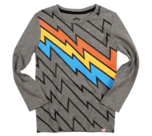 Appaman - Graphic ZigZag Long Sleeve Tee in Heather Grey