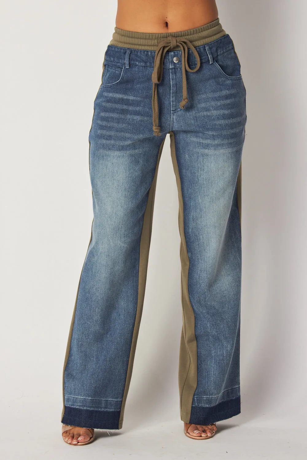 April Straight Leg Denim Jean Sweatpants