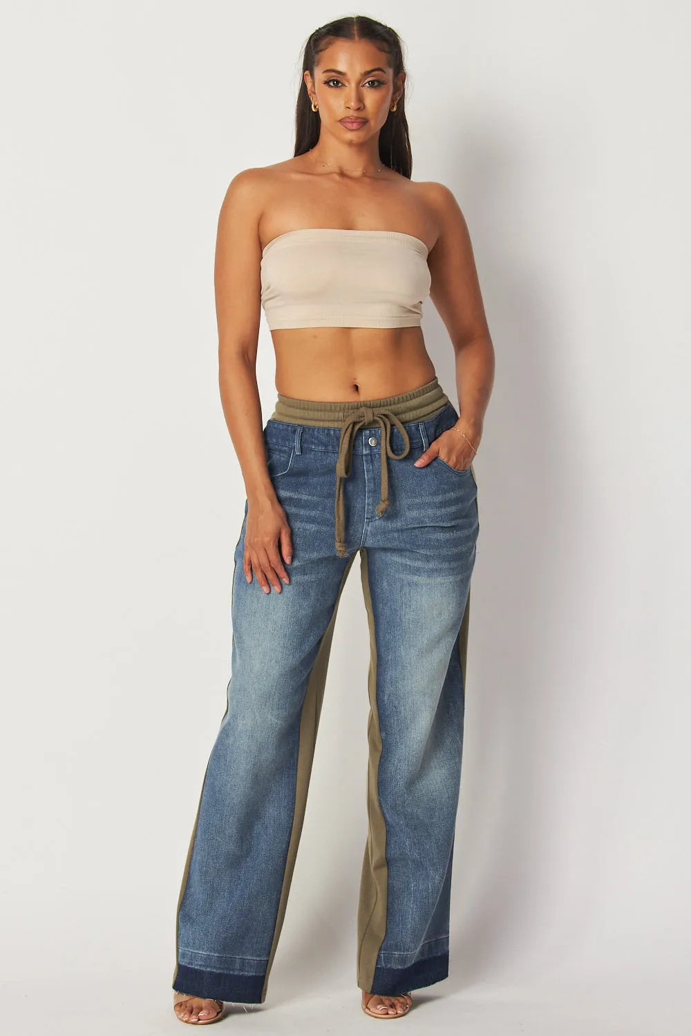 April Straight Leg Denim Jean Sweatpants