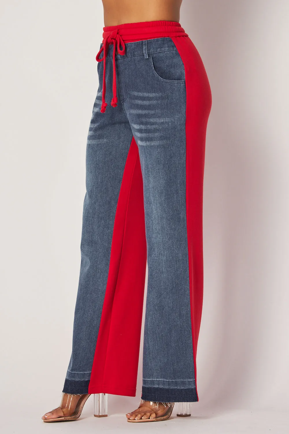 April Straight Leg Denim Jean Sweatpants