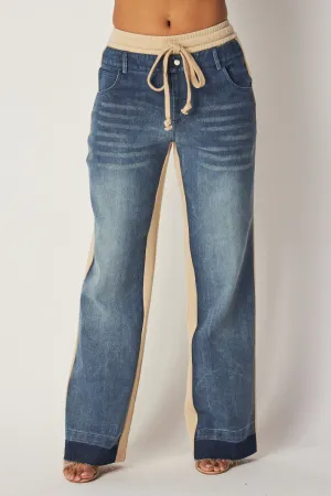 April Straight Leg Denim Jean Sweatpants