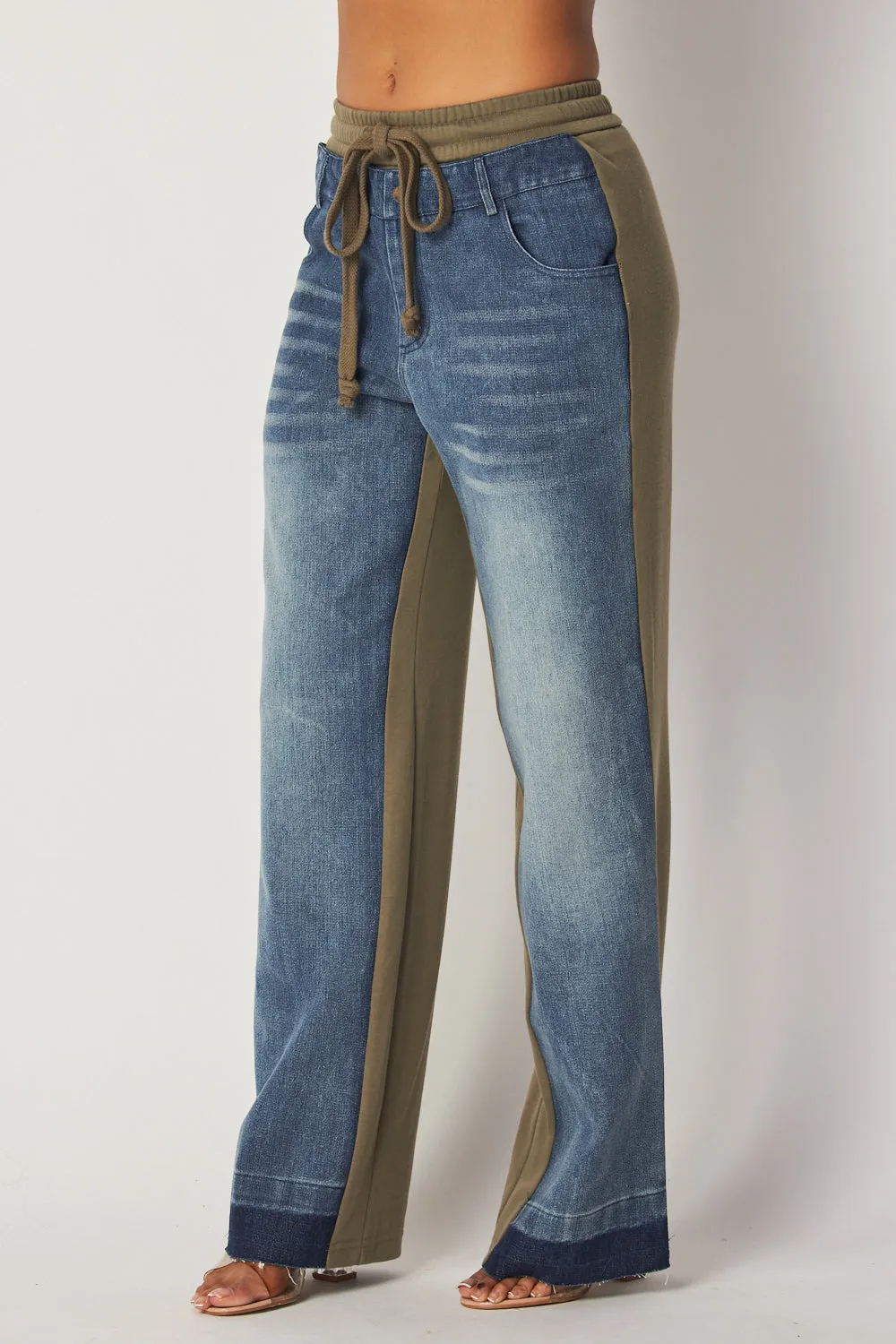 April Straight Leg Denim Jean Sweatpants