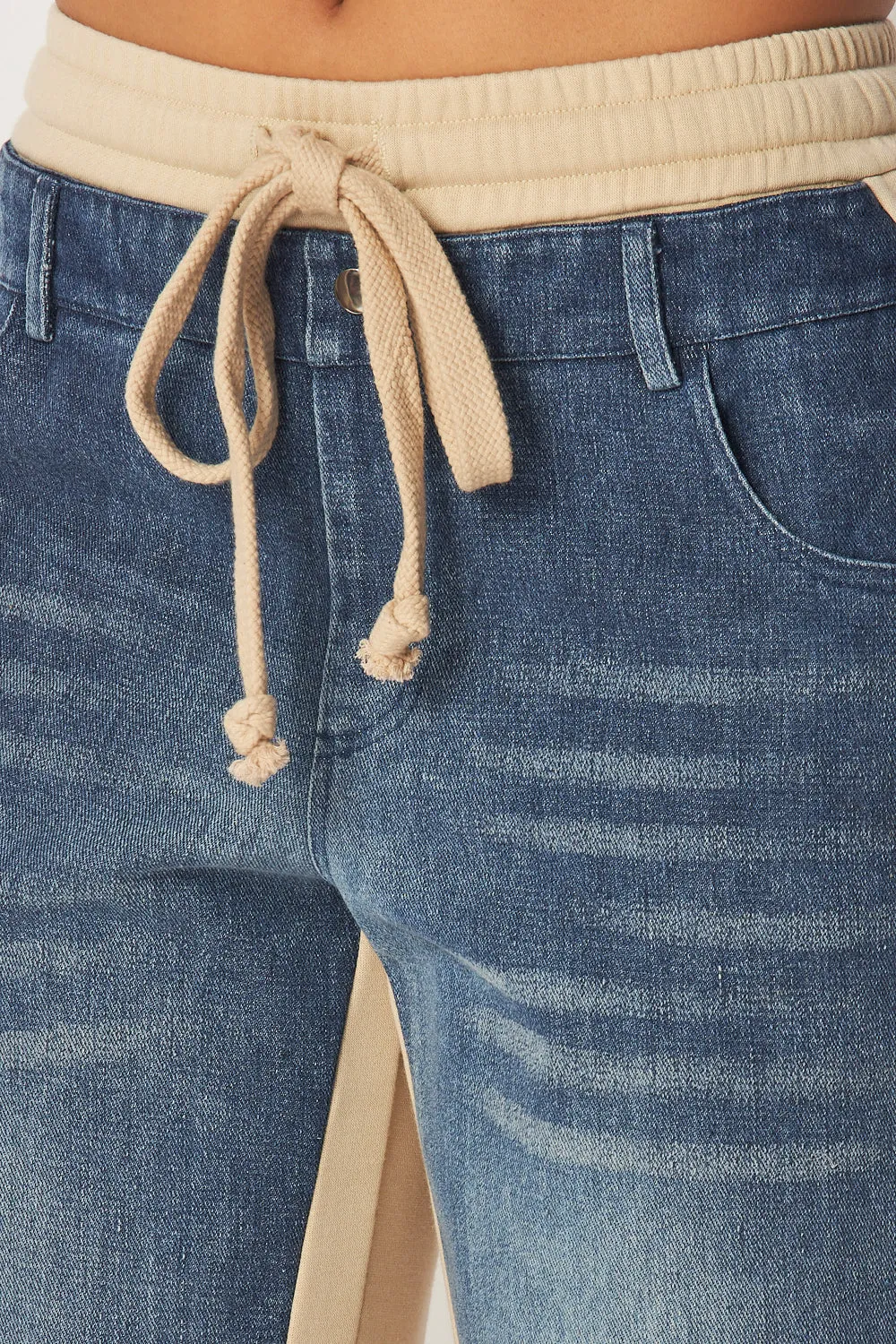 April Straight Leg Denim Jean Sweatpants