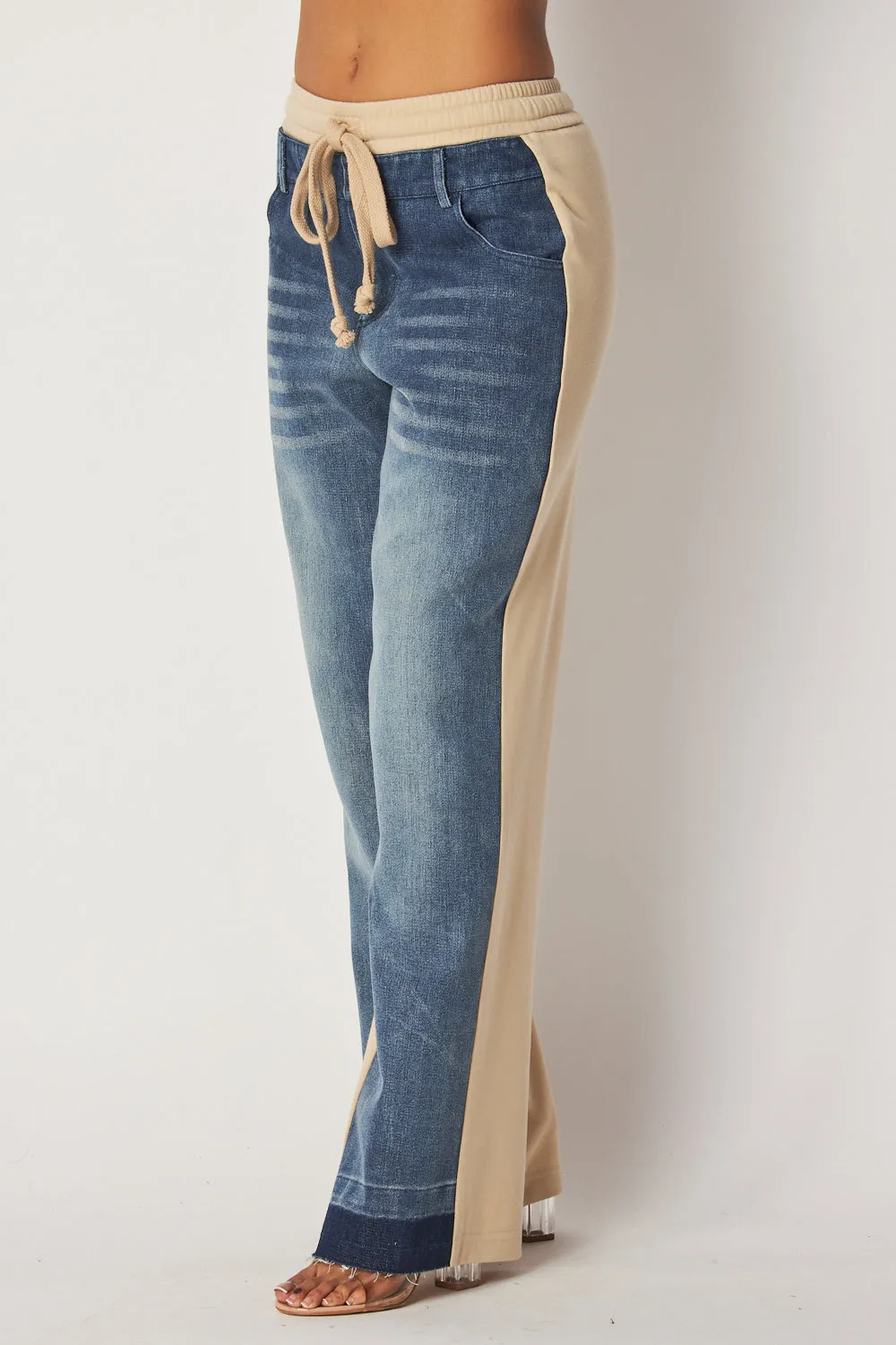 April Straight Leg Denim Jean Sweatpants