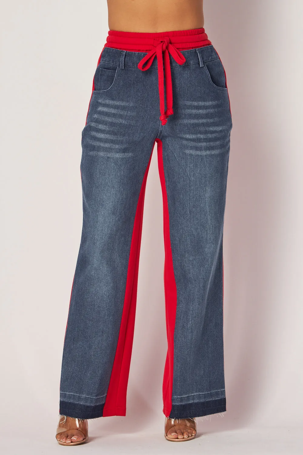 April Straight Leg Denim Jean Sweatpants