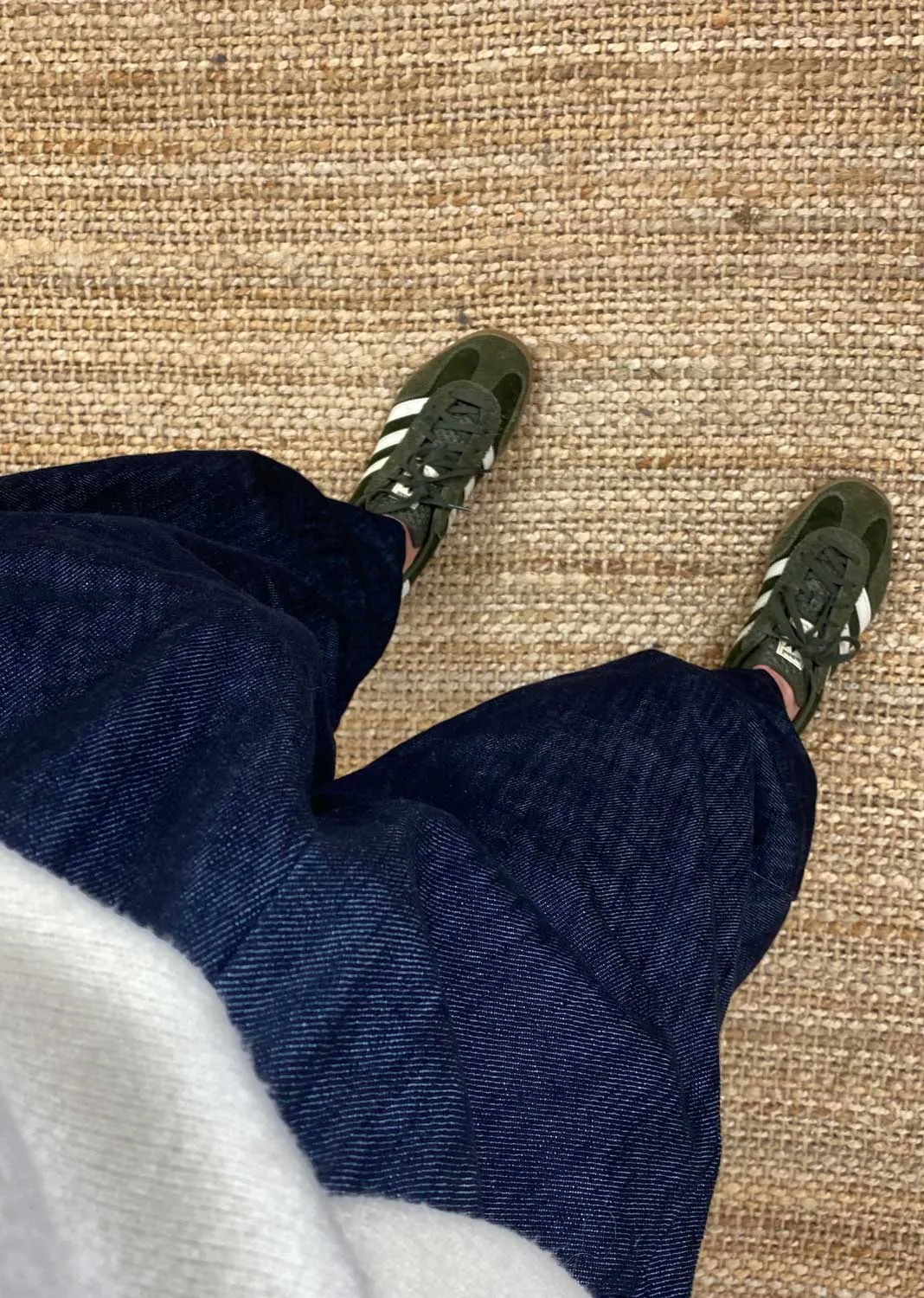 Arden Denim Barrel Pants in Dark Indigo