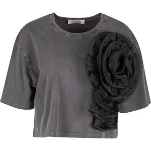 Astrid  Women's Light Knit Top  Washed Black