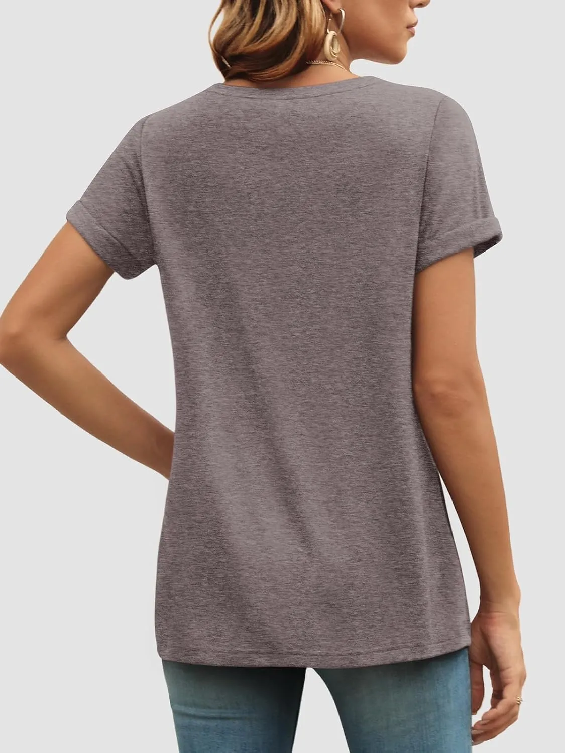ATHMILE T Shirts Short Sleeve Scoop Neck Tees for Women Fashion Tops Trendy Casual Summer Outfits Clothes 2025