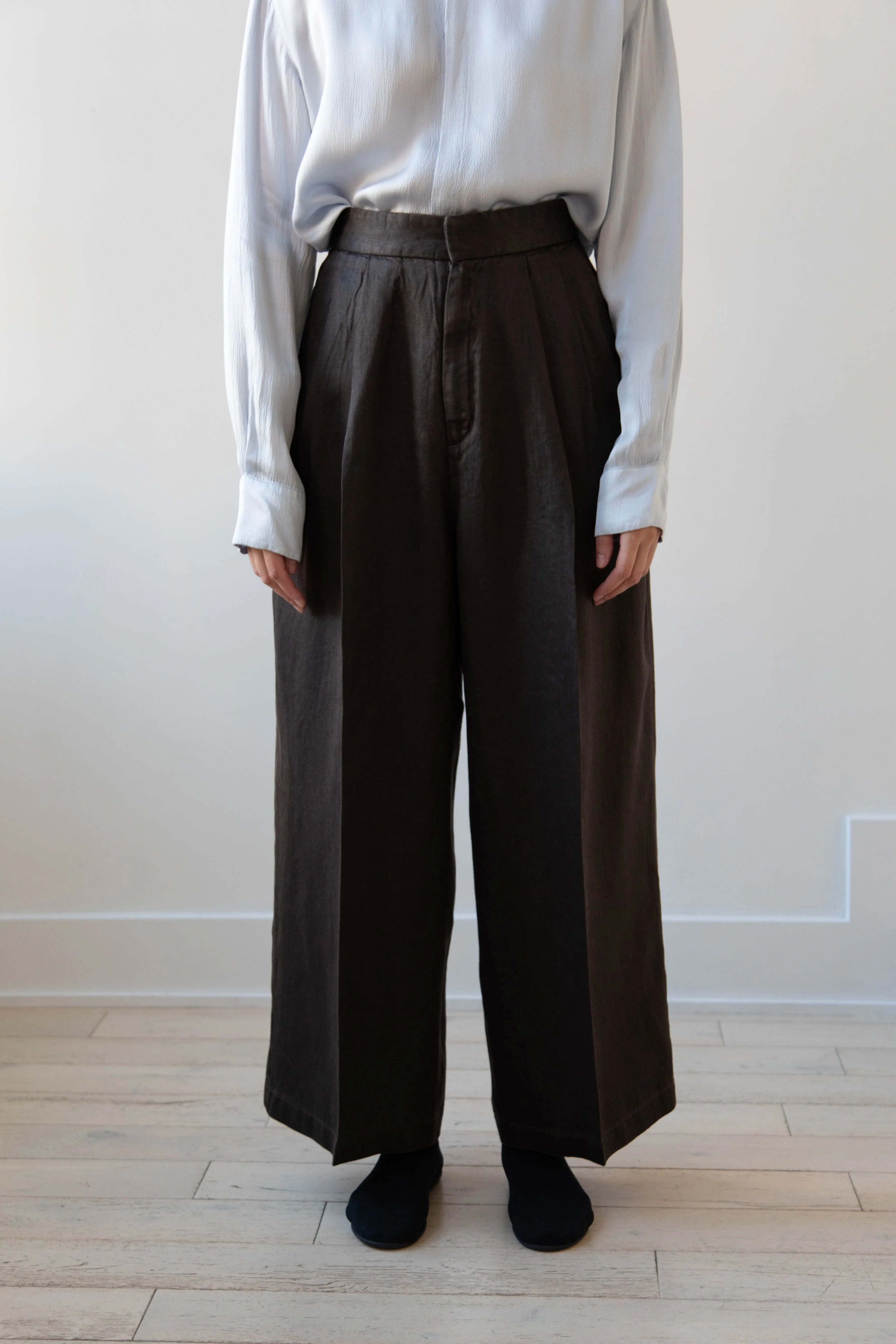 Aton | Garment Dyed Wide Leg Pants