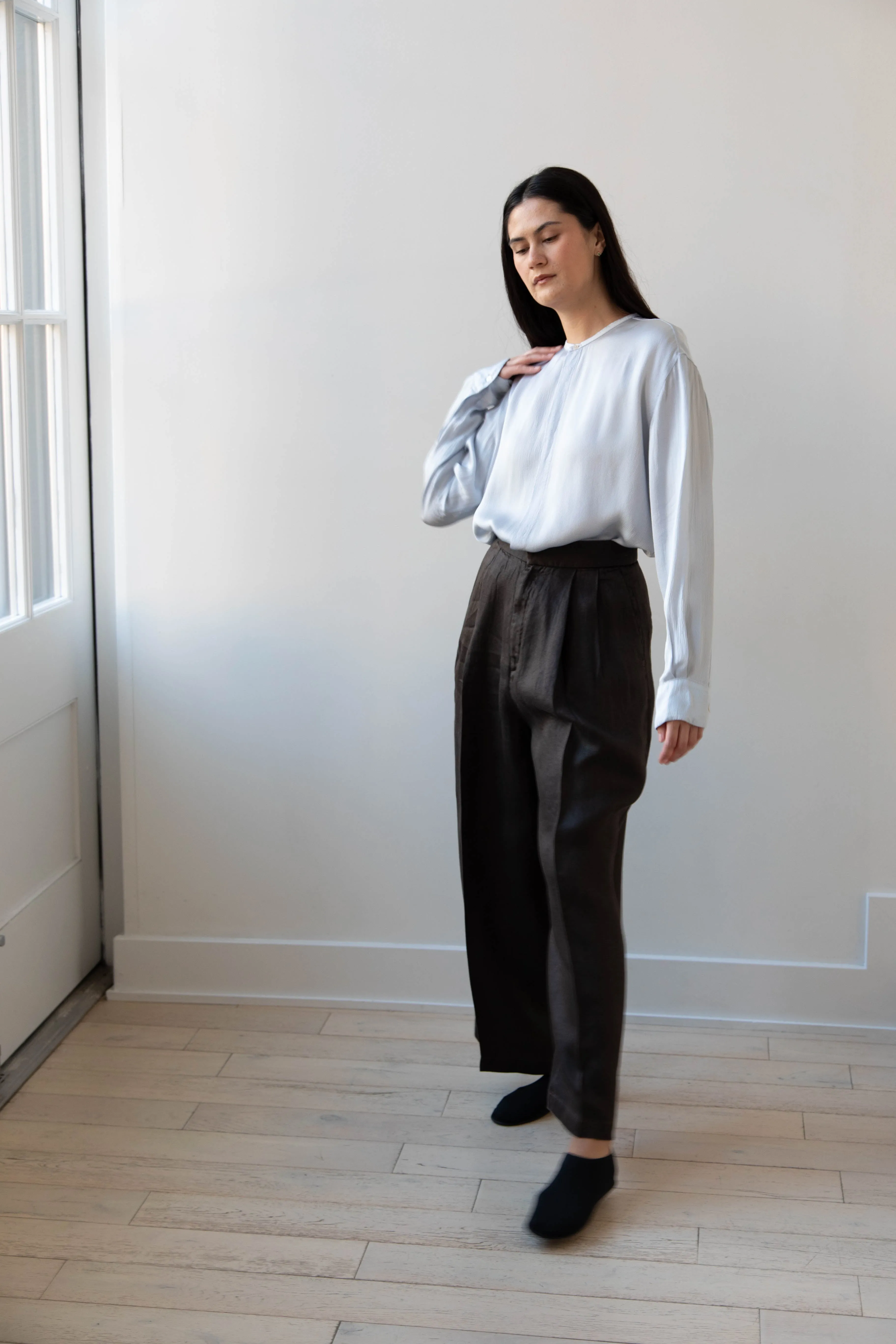 Aton | Garment Dyed Wide Leg Pants
