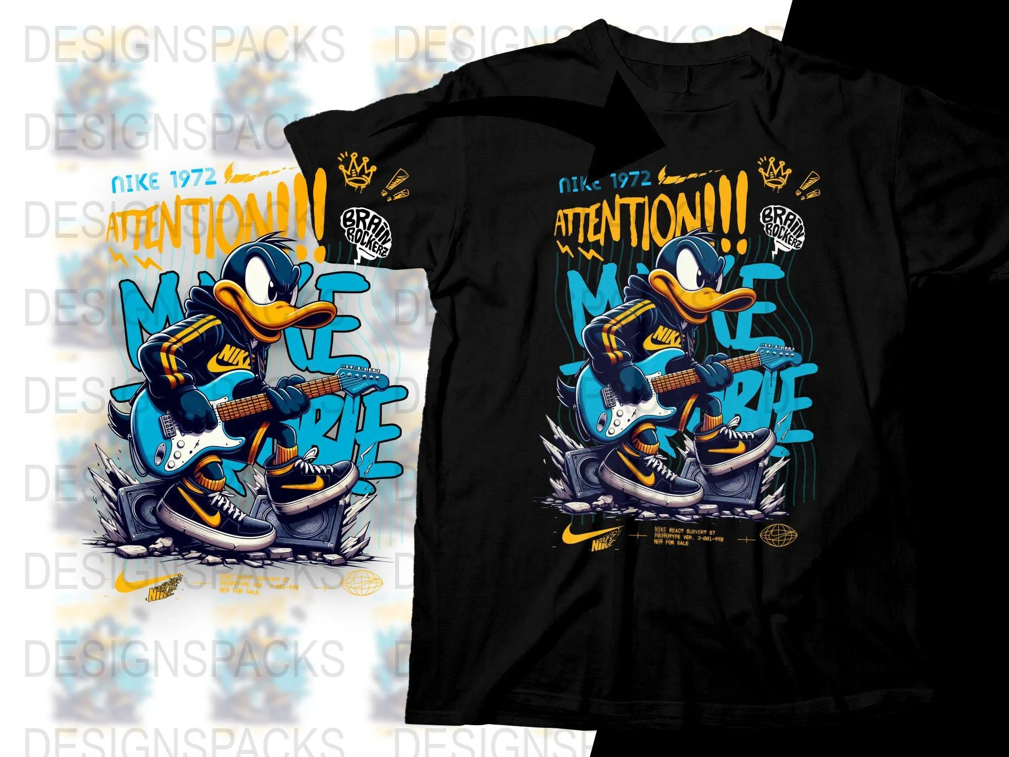Attention Make Noise Sport Brand Rocker Duck Png Digital Download