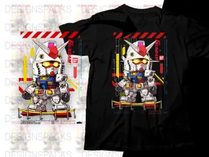Awesome Gundam Character Graphic Png Digital Download