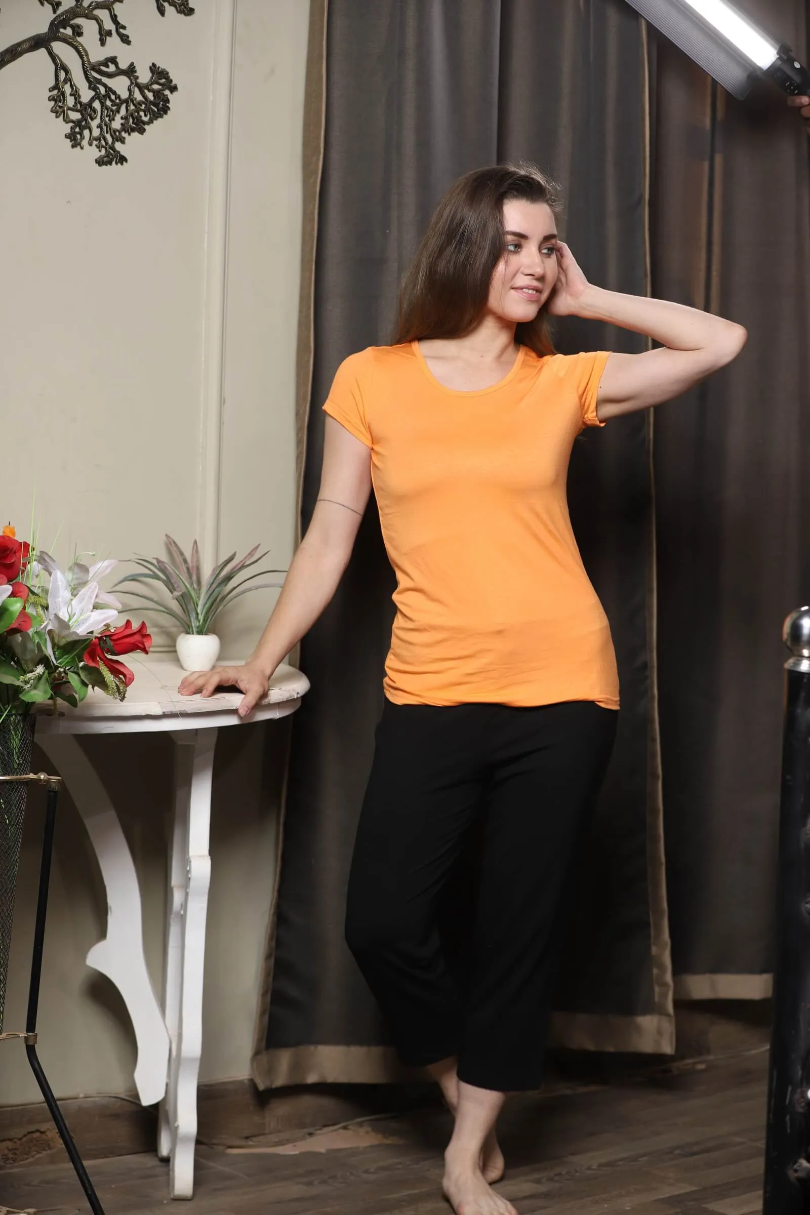 Bamboology Trends Bamboo Fabric Half Sleeves T-Shirt | Papaya