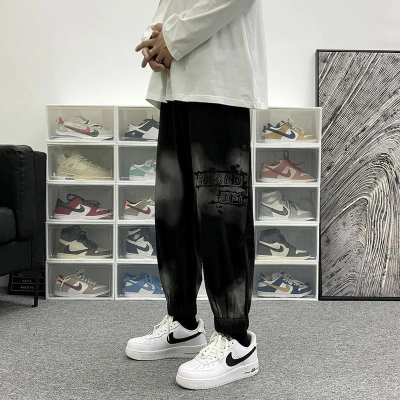 Belted trousers breasted casual pants hip hop