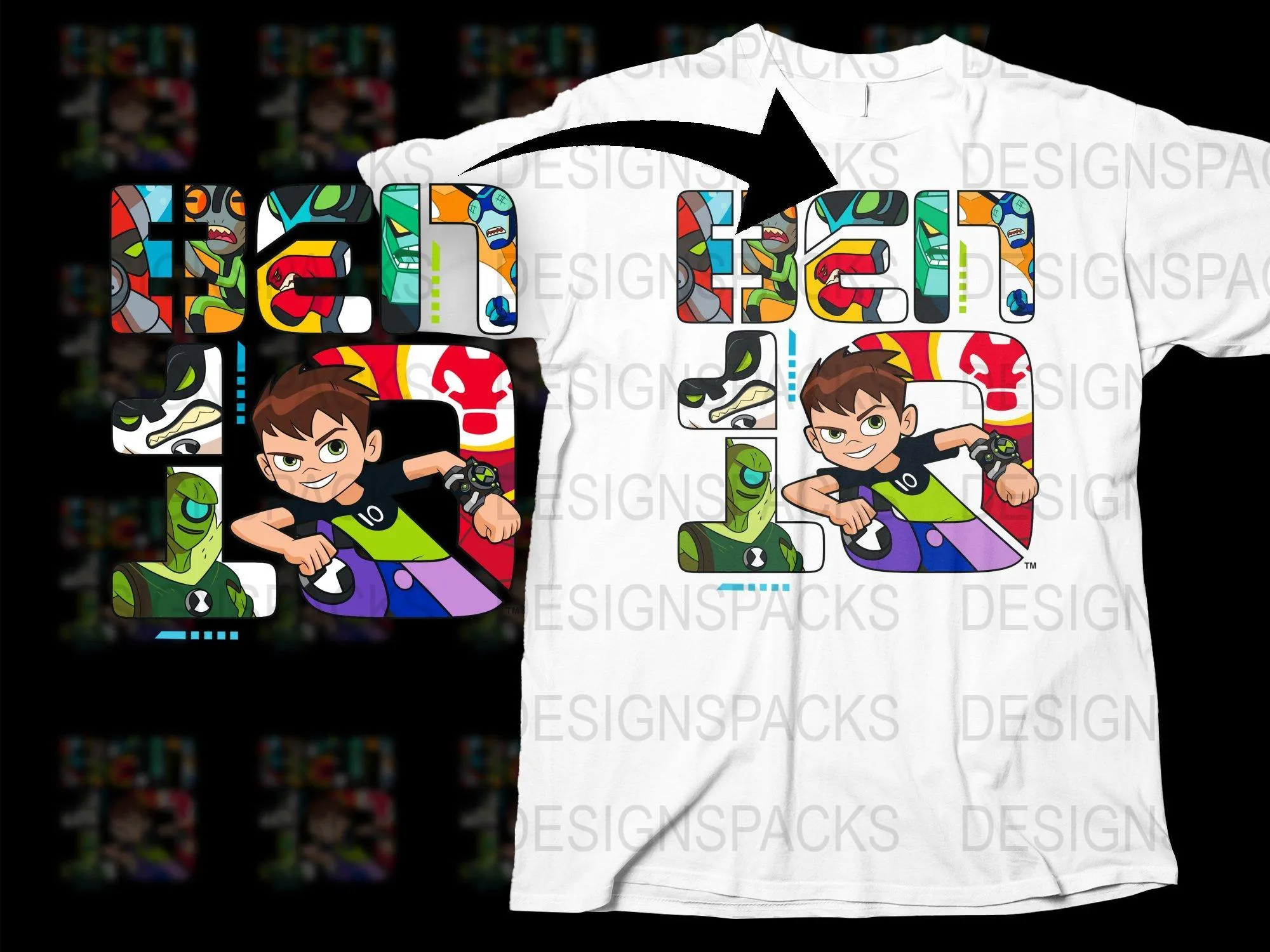 Ben 10 Logo Kids Cartoon Graphic Png Digital Download