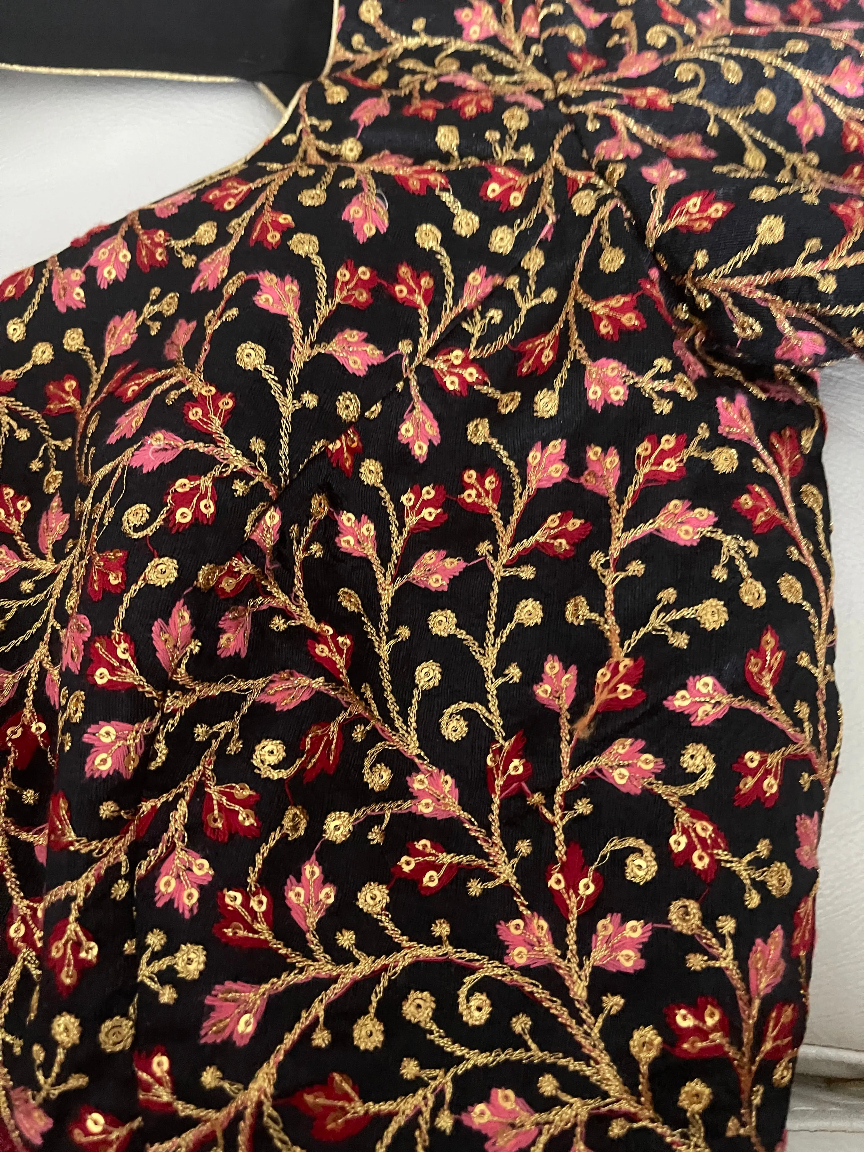 Black Embroidered Readymade Blouse