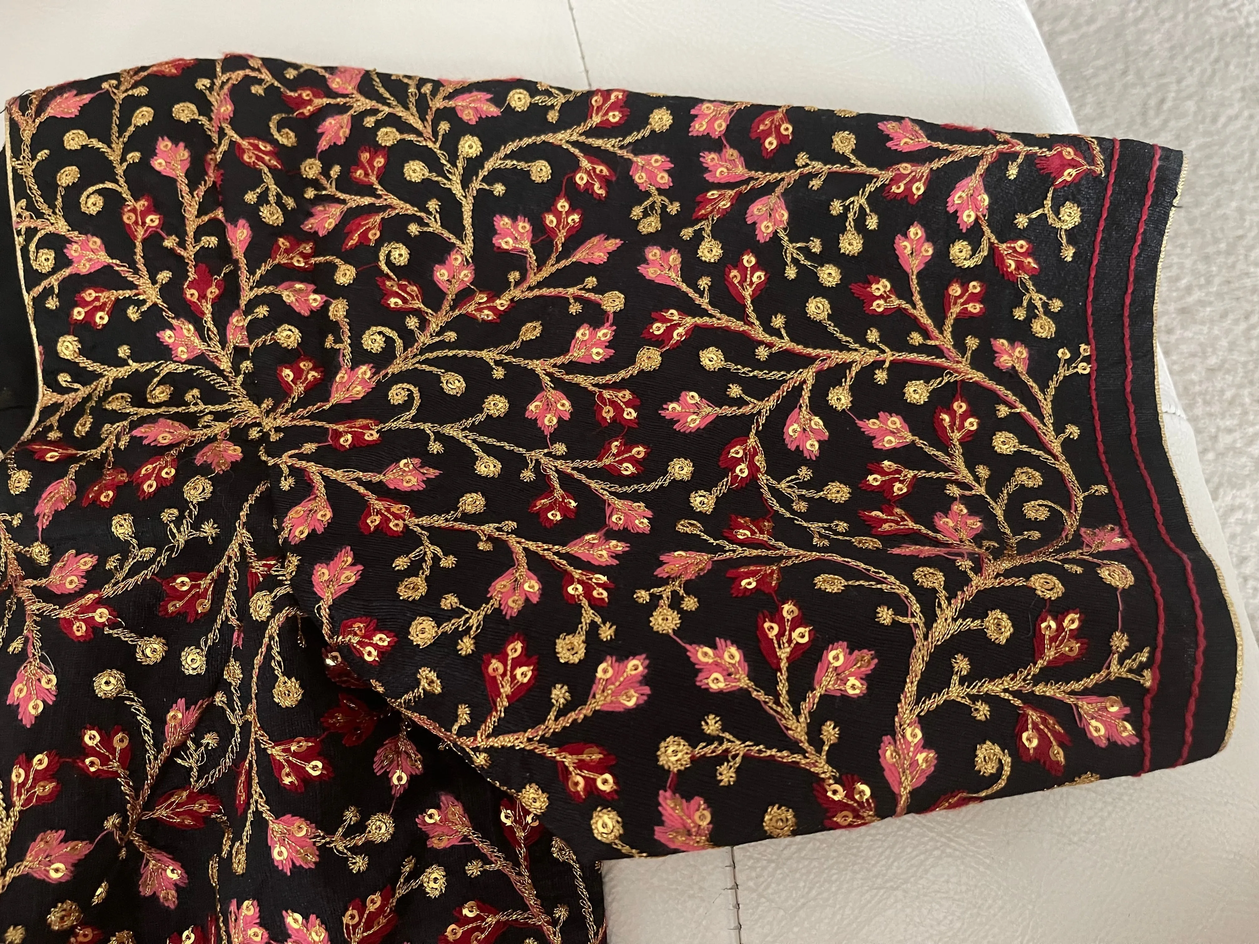 Black Embroidered Readymade Blouse