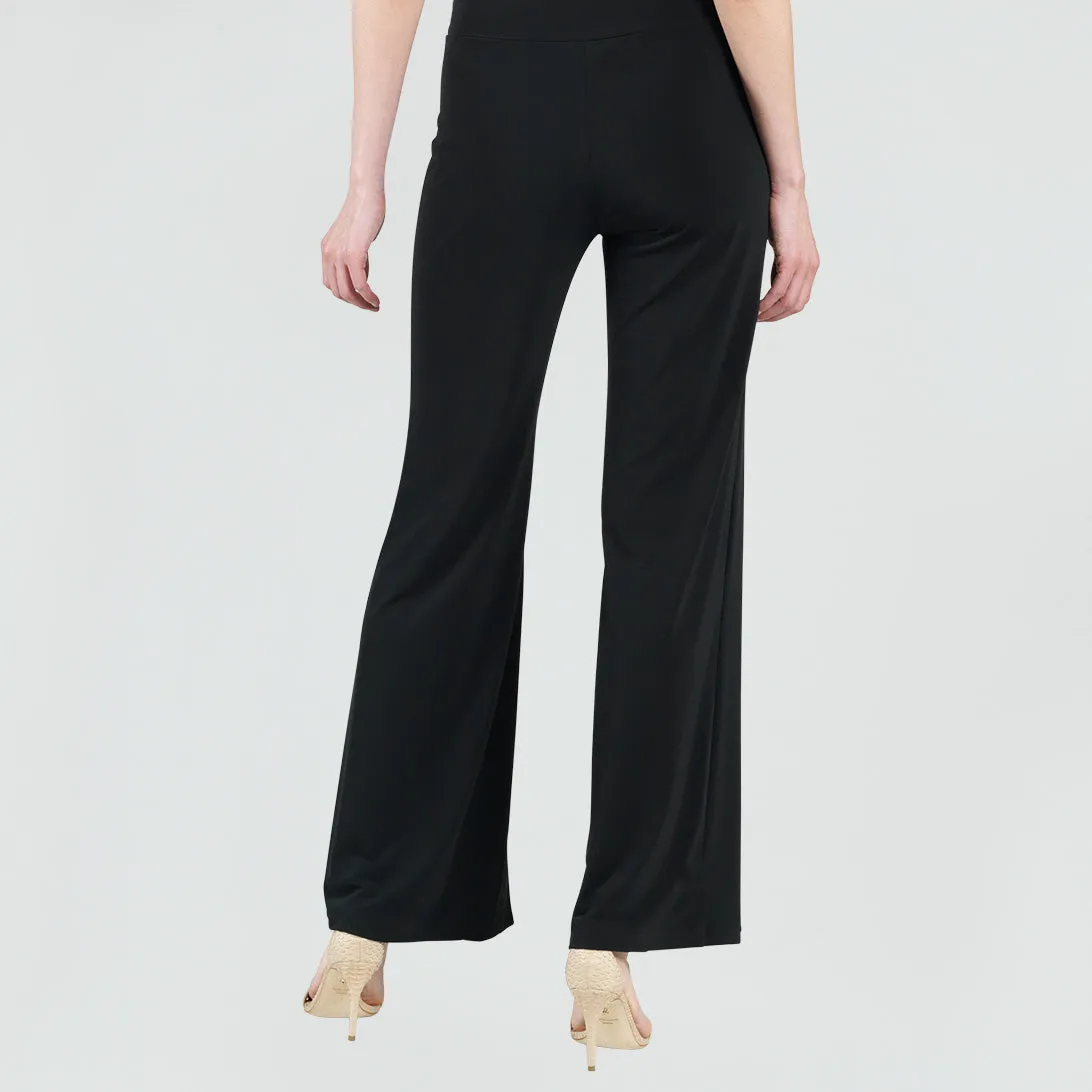 Black Kick Front High Slit Pant