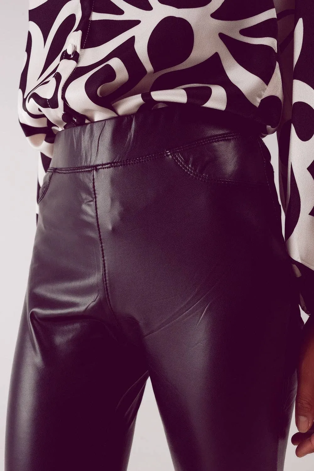 Black Shiny Faux Leather Leggings
