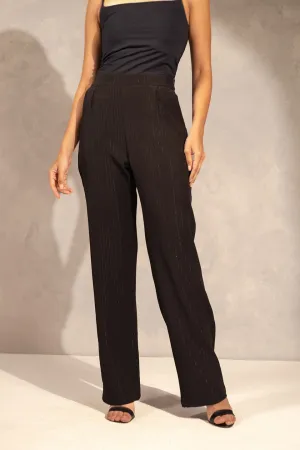 Black Shiny Lines Pants