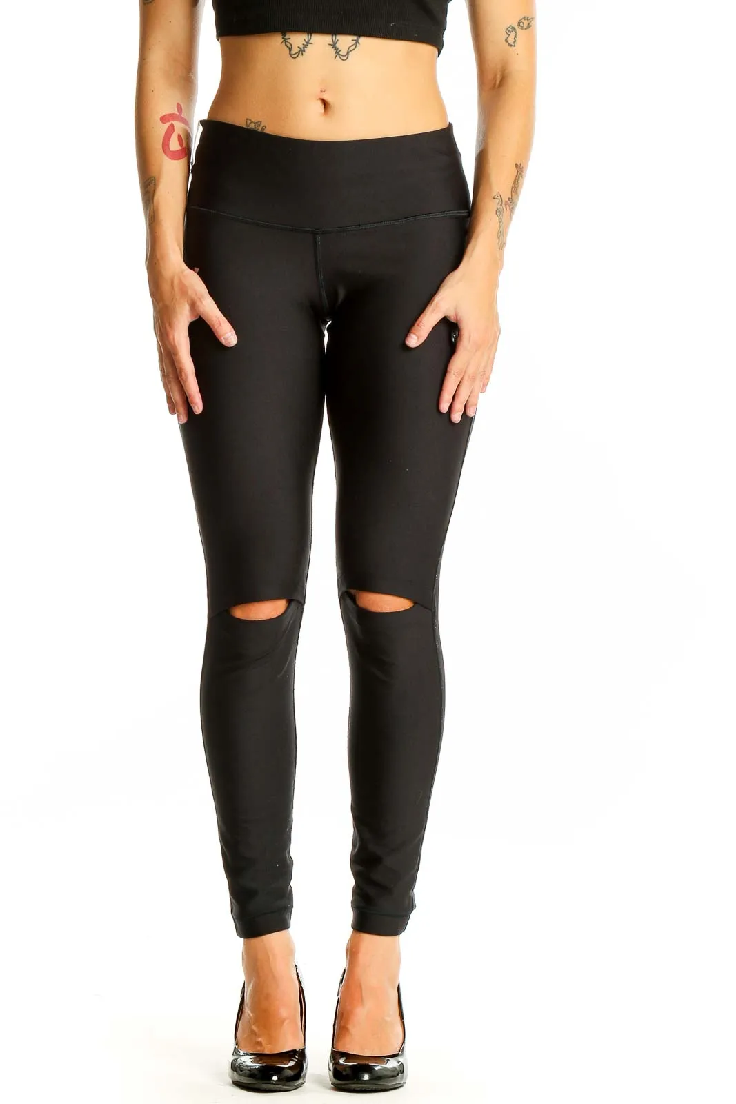 Black Sleek Cutout Leggings