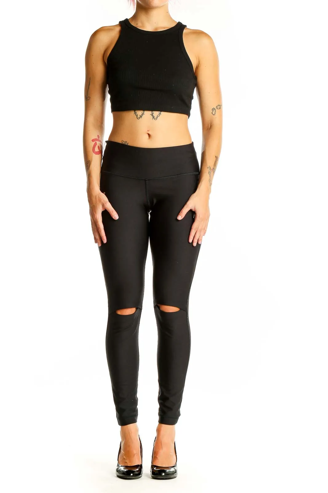 Black Sleek Cutout Leggings