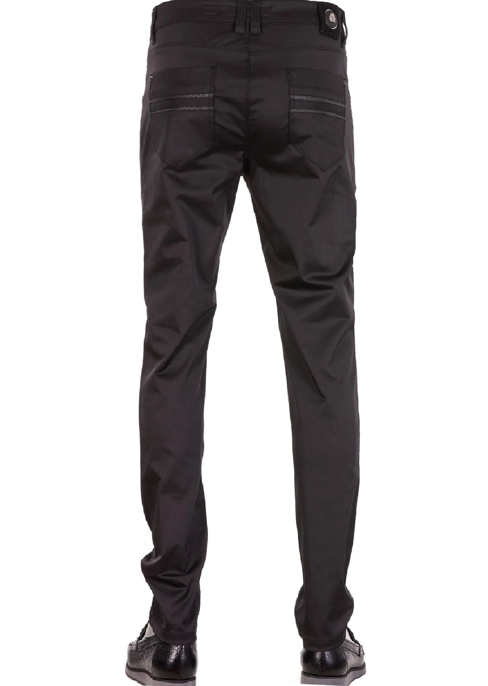 Black Triple D-Buckle Tech Pants