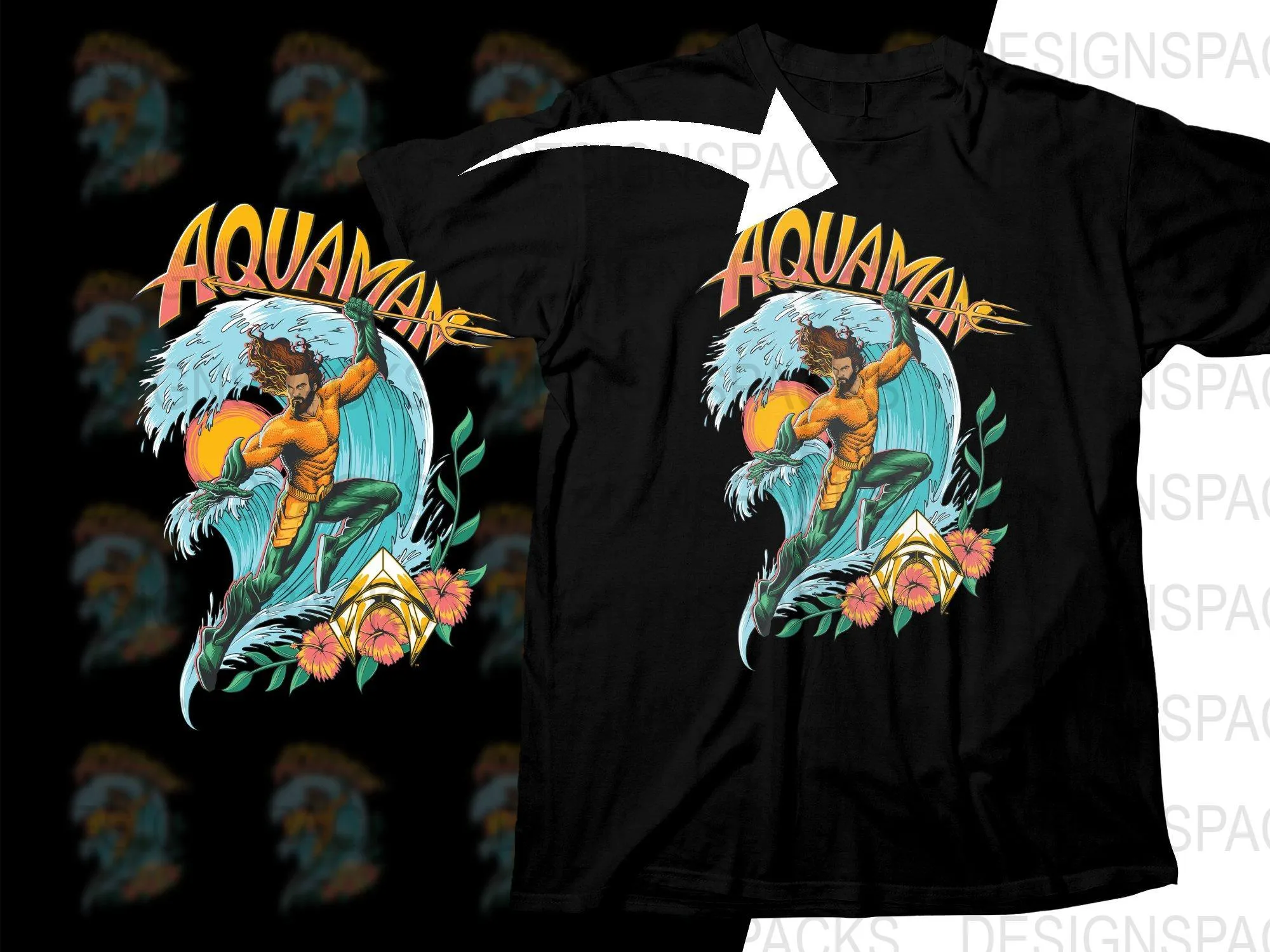 Bold Aquaman Graphic Adventure Png Digital Download
